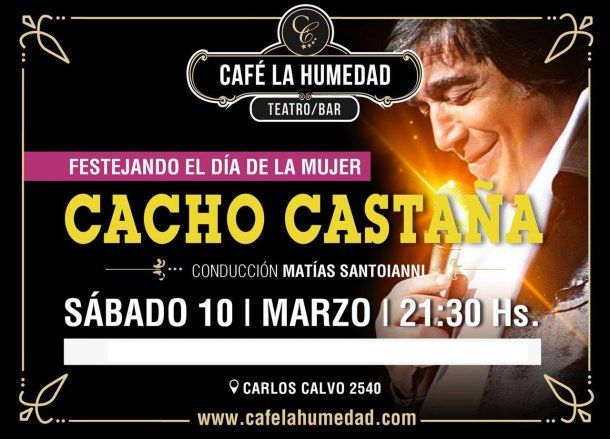 El flyer de Cacho Castaña anunciando su show<br>