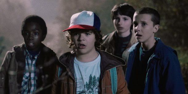 <p>Eleven, Mike, Dustin, Lucas y Will Byers</p><p></p>