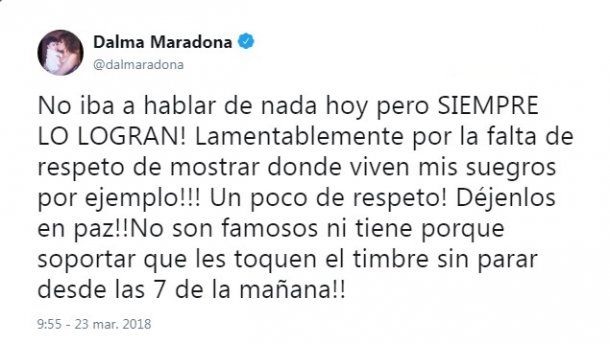 El enojo de Dalma Maradona en el día de su casamiento