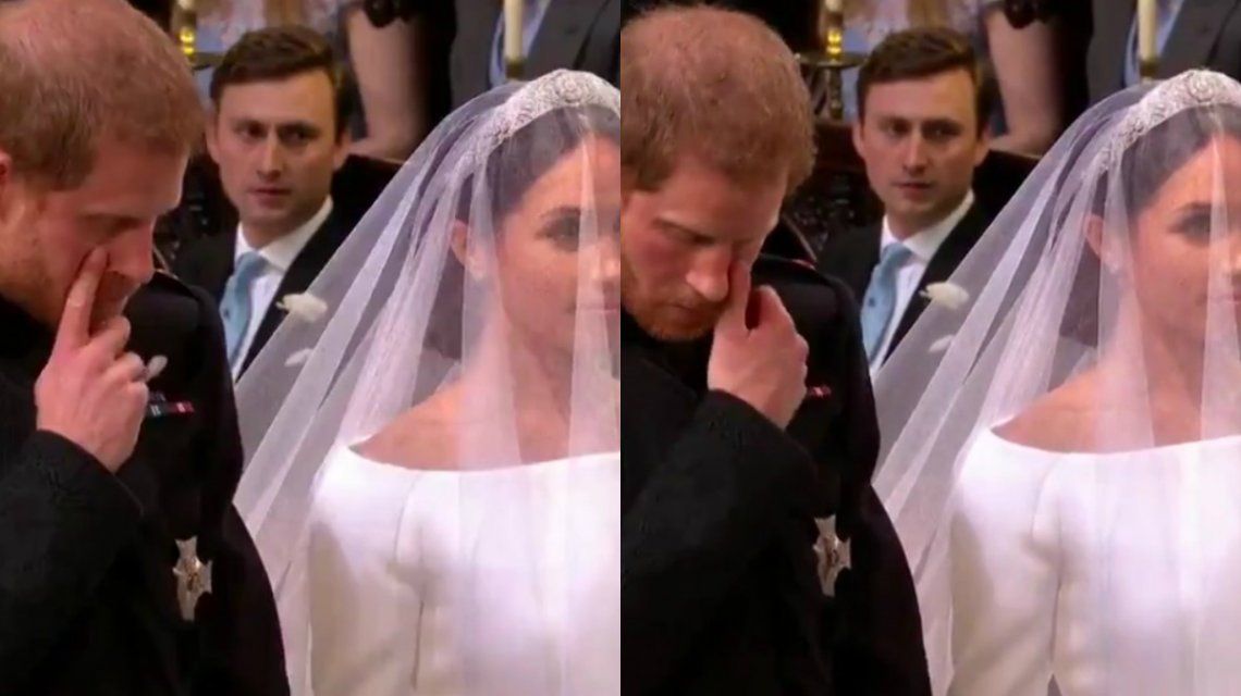 Boda real: las lágrimas del príncipe Harry al casarse con Meghan ...
