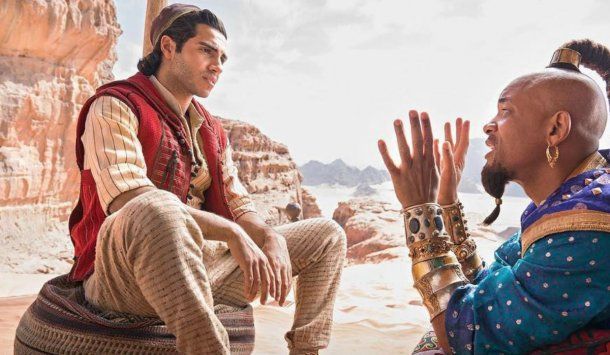 Mena Massoud como Aladdin y Will Smith como El Genio <strong><br></strong>