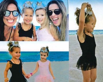 Las hijas de Diego Torres y Chechu Bonelli practican ballet en las playas de Miami