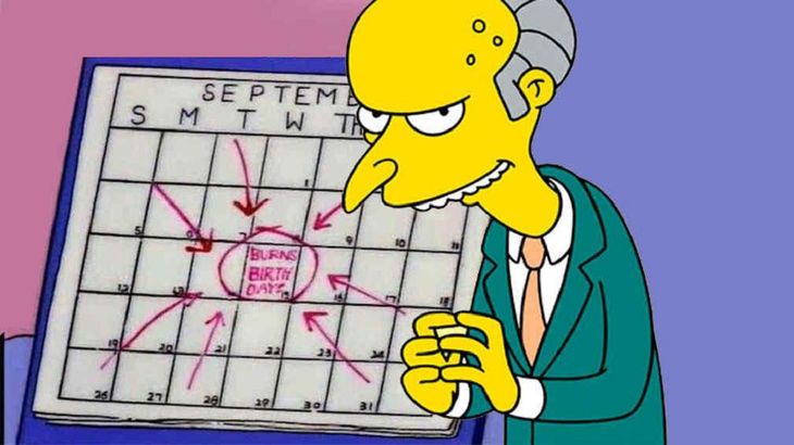 Los Simpson: furor en las redes por el cumpleaños del Señor Burns