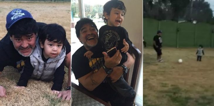 Jueves de fútbol: mirá el reencuentro de Maradona con su hijo Diego Fernando