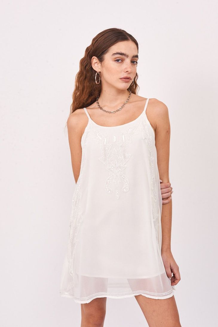 Vestido con bordado. 47 Street. 