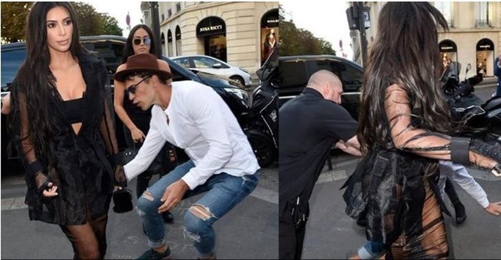 Un mediático acosador ahora fue por Kim Kardashian: intentó besarle la cola en evento en París