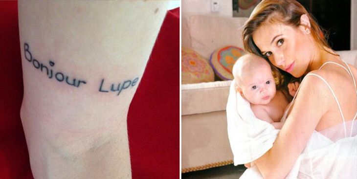 Chechu Bonelli se tatuó el nombre de Lupe, su hija con Darío Cvitanich
