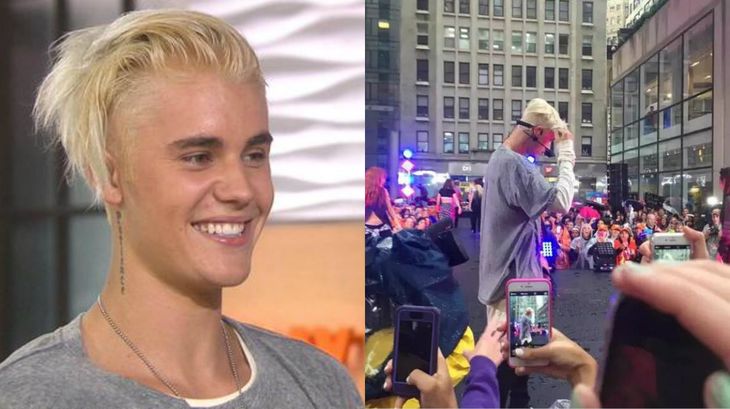 ¿Qué se hizo? El nuevo look de Justin Bieber: pelo platinado y lengüetazo de vaca