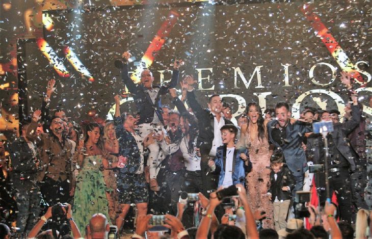 El festejo en los Premios Carlos 2018