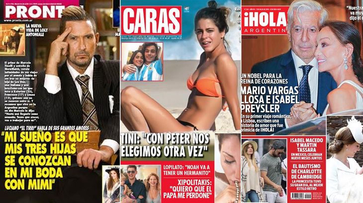 Tapas de revistas: El sueño de El Tirri para su boda y Tini Stoessel reafirma su amor con Peter Lanzani
